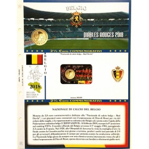 ABAFIL - Foglio 2,5 € Belgio 2018 Nazionale belga di calcio in coin card