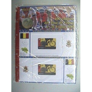 ABAFIL - Foglio 2,5 € Belgio 2019 Tour de France in coin card (doppia versione)