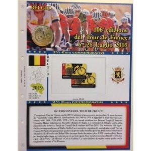 ABAFIL - Foglio 2,5 € Belgio 2019 Tour de France in coin card (singola versione)