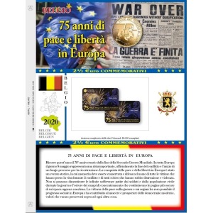 ABAFIL - Foglio 2,5 € Belgio 2020 75 anni di Pace in Europa in coin card (singola versione)