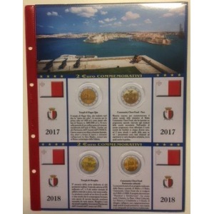 ABAFIL - Foglio 2 € COMMEMORATIVI Malta 2017 e 2018 sfusi