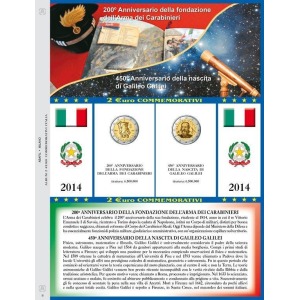 ABAFIL - Foglio 2 € COMMEMORATIVI sfusi Italia 2014 (per le 2 emissioni)