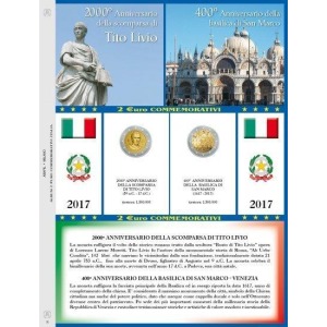 ABAFIL - Foglio 2 € COMMEMORATIVI sfusi Italia 2017 (per le 2 emissioni)