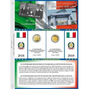 ABAFIL - Foglio 2 € COMMEMORATIVI sfusi Italia 2018 (per le 2 emissioni)