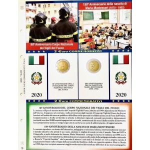 ABAFIL - Foglio 2 € COMMEMORATIVI sfusi Italia 2020 (per le 2 emissioni)
