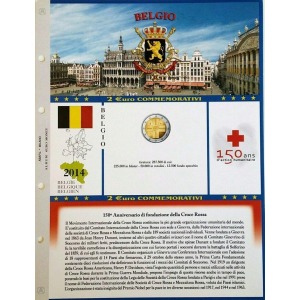 ABAFIL - Foglio 2 € COMMEMORATIVO Belgio 2014 Croce Rossa sfuso