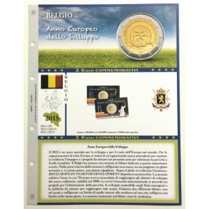ABAFIL - Foglio 2 € COMMEMORATIVO Belgio 2015 Anno dello sviluppo in coin card
