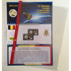 ABAFIL - Foglio 2 € COMMEMORATIVO Belgio 2018 Satellite ESRO-2B in coin card
