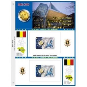 ABAFIL - Foglio 2 € COMMEMORATIVO Belgio 2019 Istituto Monetario Europeo in 2 coin card