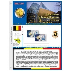 ABAFIL - Foglio 2 € COMMEMORATIVO Belgio 2019 Istituto Monetario Europeo in singola coin card