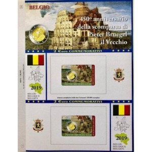 ABAFIL - Foglio 2 € COMMEMORATIVO Belgio 2019 Pieter Bruegel in 2 coin card