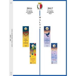 ABAFIL - Foglio 2 € COMMEMORATIVO Malta 2016 Amore e Malta 2017 Pace in coin card
