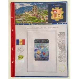 ABAFIL - Foglio 2 € commemorativo Andorra 2018 in blister