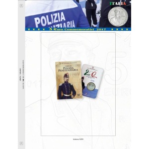 Foglio 5 Euro Italia 2017 200° della Polizia Penitenziaria in folder Abafil 1