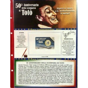 ABAFIL - Foglio 5 € Italia 2017 Totò in coin card