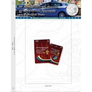Foglio 5 Euro Italia 2018 50° dell Associazione Naz. Polizia di Stato in folder Abafil 1