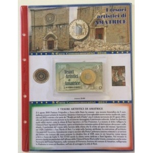 ABAFIL - Foglio 5 € Italia 2018 Amatrice in coin card