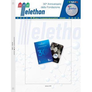 ABAFIL - Foglio 5 € Italia 2020 30° di Telethon in folder