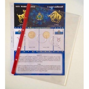 ABAFIL - Foglio 5 € San Marino 2018 serie Zodiaco: Ariete e Toro
