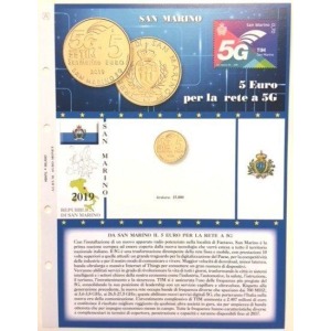 ABAFIL - Foglio 5 € San Marino 2019 5G