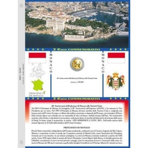 ABAFIL - Foglio ALBUM 2 € PRINCIPATO DI MONACO commemorativo sfuso 2013