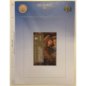 ABAFIL - Foglio ALBUM 2 € SAN MARINO in folder 2019 Leonardo