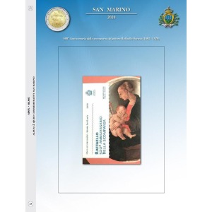 ABAFIL - Foglio ALBUM 2 € SAN MARINO in folder 2020 Raffaello