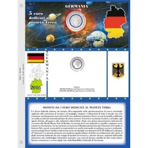 ABAFIL - Foglio ALBUM 5 € GERMANIA METALLO E POLIMERO 2016 Pianeta Terra