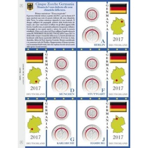 ABAFIL - Foglio ALBUM 5 € GERMANIA METALLO E POLIMERO 2017 Zona Tropicale 5 Zecche