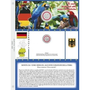 ABAFIL - Foglio ALBUM 5 € GERMANIA METALLO E POLIMERO 2017 Zona Tropicale