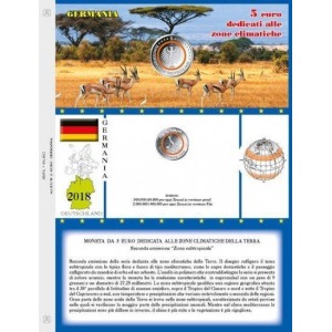 ABAFIL - Foglio ALBUM 5 € GERMANIA METALLO E POLIMERO 2018 Zona Subtropicale