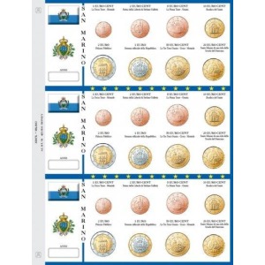 ABAFIL - Foglio generico €URO MONEY per 3 serie Euro San Marino senza anno