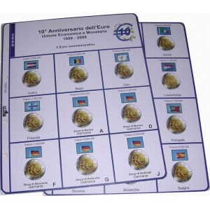 MASTER PHIL - Inserti 2 € commemorativi 10° dell'UEM (con Germania 5 Zecche) 2009