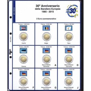MASTER PHIL - Inserti 2 € commemorativi 30° della Bandiera Europea (con Germania 5 Zecche) 2015