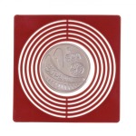 LINDNER - Inserti ad anelli concentrici bordeaux per monete INLETTS con diametro fino a 45 mm - 10 pz.