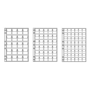 MASTER PHIL - Inserti trasparenti MONETE UNI ECO a 20 caselle da 45x48 mm - 10 pz.