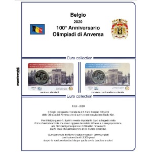 MASTER PHIL - Inserto 2,5 € commemorativo Belgio 100° delle Olimpiadi di Anversa in coin card 2020