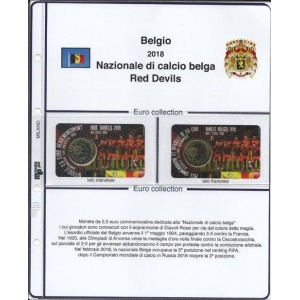 MASTER PHIL - Inserto 2,5 € commemorativo Belgio Red Devils: Nazionale di calcio belga in coin card 2018