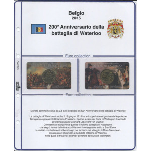 MASTER PHIL - Inserto 2,5 € commemorativo Belgio Waterloo in coin card 2015