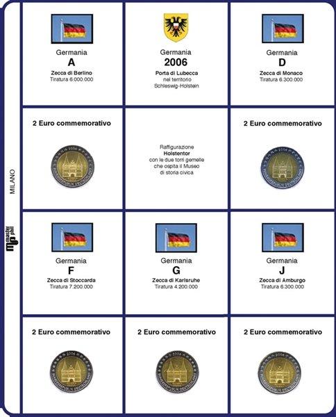 Inserto 2 Euro commemorativi Germania 5 Zecche 2006 Master Phil 1 MASTER PHIL - Inserto 2 € commemorativi Germania 5 Zecche 2006
