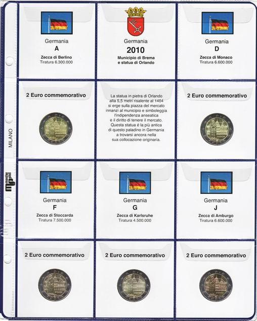 Inserto 2 Euro commemorativi Germania 5 Zecche 2010 Master Phil 1 MASTER PHIL - Inserto 2 € commemorativi Germania 5 Zecche 2010