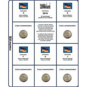 MASTER PHIL - Inserto 2 € commemorativi Germania 5 Zecche Muro di Berlino 2019