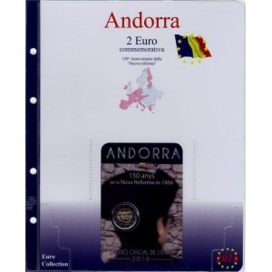 MASTER PHIL - Inserto 2 € commemorativo Andorra 150° della nuova riforma del 1866 in blister 2016