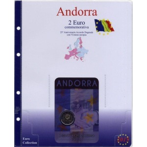 MASTER PHIL - Inserto 2 € commemorativo Andorra 25° dell'accordo doganale in blister 2015