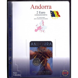 MASTER PHIL - Inserto 2 € commemorativo Andorra 25° della Costituzione in blister 2018