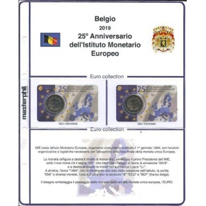 MASTER PHIL - Inserto 2 € commemorativo Belgio 25° dell'Istituto Monetario Europeo in coin card 2019