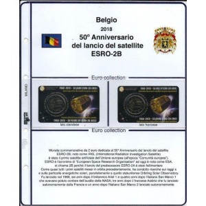 MASTER PHIL - Inserto 2 € commemorativo Belgio 50° della lancio del satellite ESRO-2B in coin card 2018