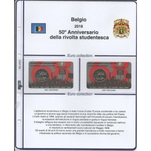 MASTER PHIL - Inserto 2 € commemorativo Belgio 50° della rivolta studentesca in coin card 2018