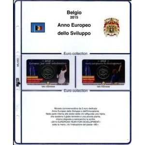 MASTER PHIL - Inserto 2 € commemorativo Belgio Anno Sviluppo in coin card 2015