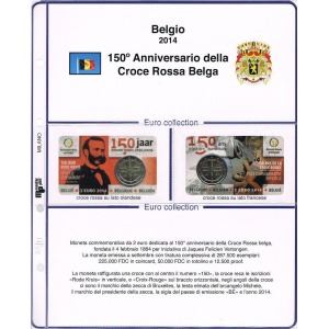 MASTER PHIL - Inserto 2 € commemorativo Belgio Croce Rossa in coin card 2014